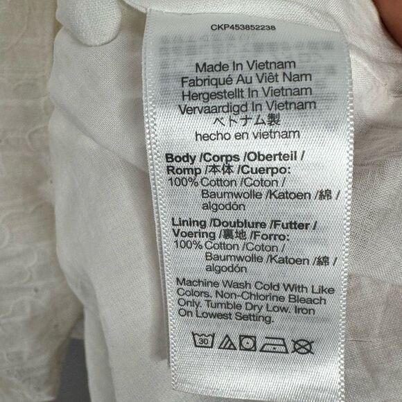 Madewell Embroidered Eyelet Button-Front Tiered Mini Dress size XXS - Picture 5 of 7